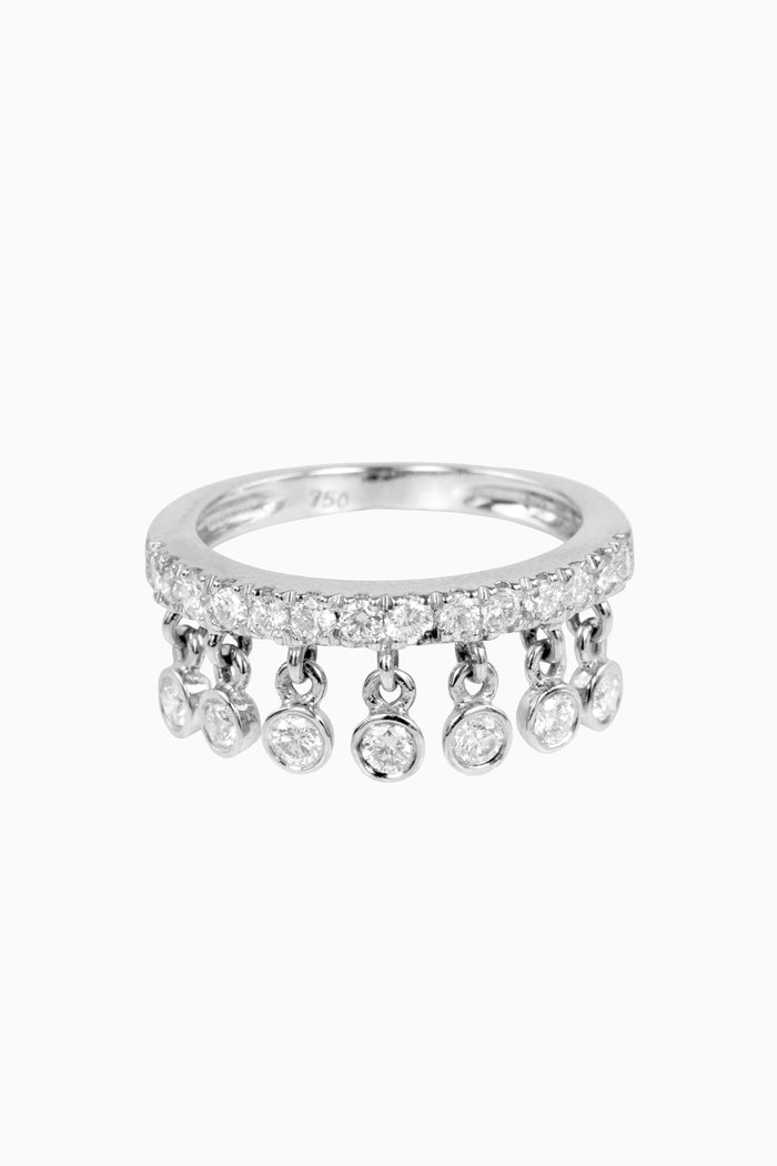 

Diamond Drop Ring in 18kt White Gold, Silver