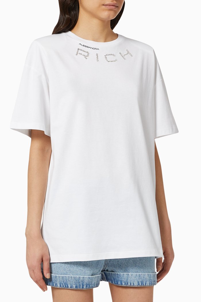 

Oversized Logo T-shirt in Cotton, White