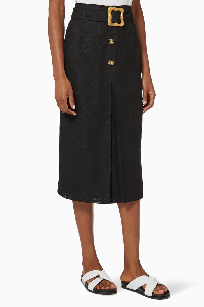 

Tamsin Linen Skirt, Black