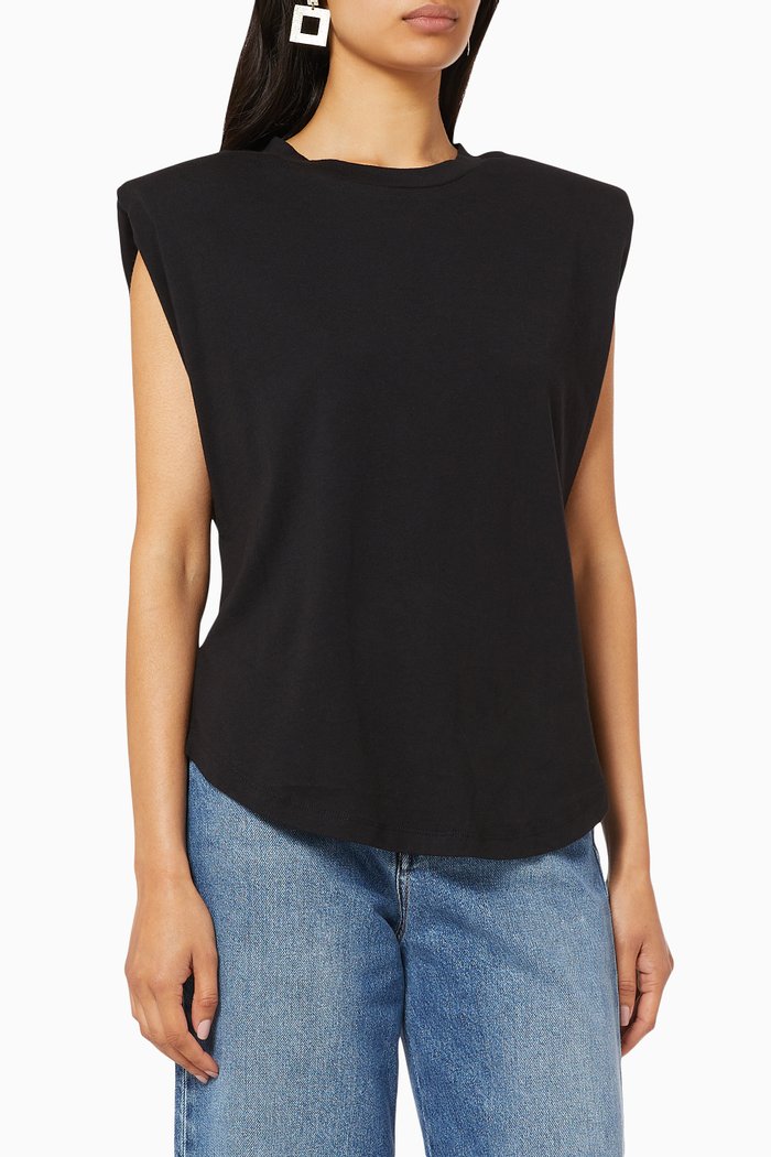 

Strong Shoulder Tank Top, Black