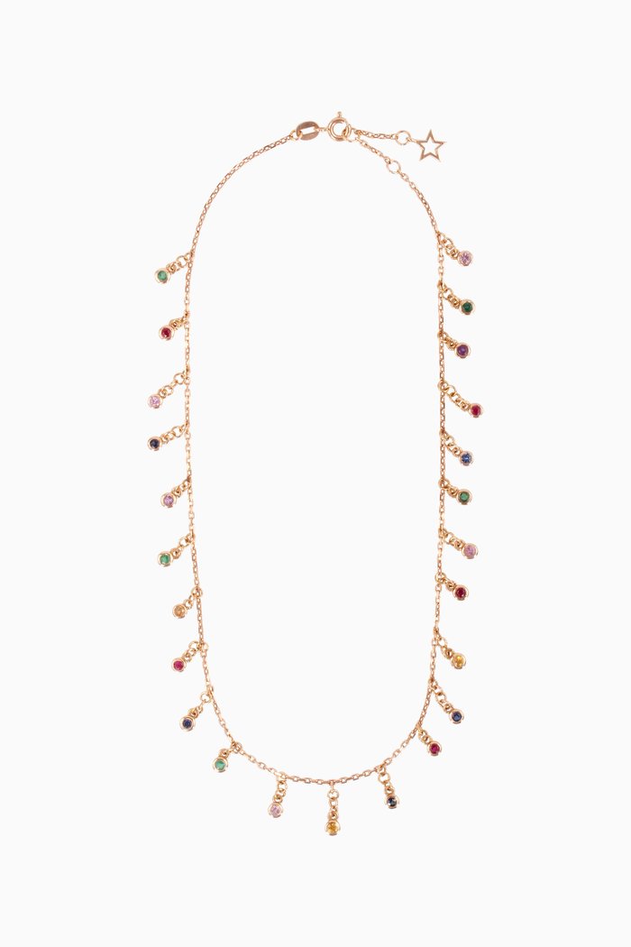 The Rainbow Drops Necklace in 18kt Rose Gold