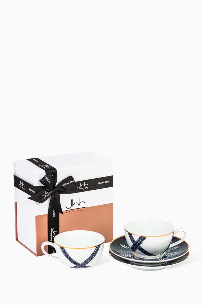 

Tala Teacups & Saucers, Set of 2, Blue