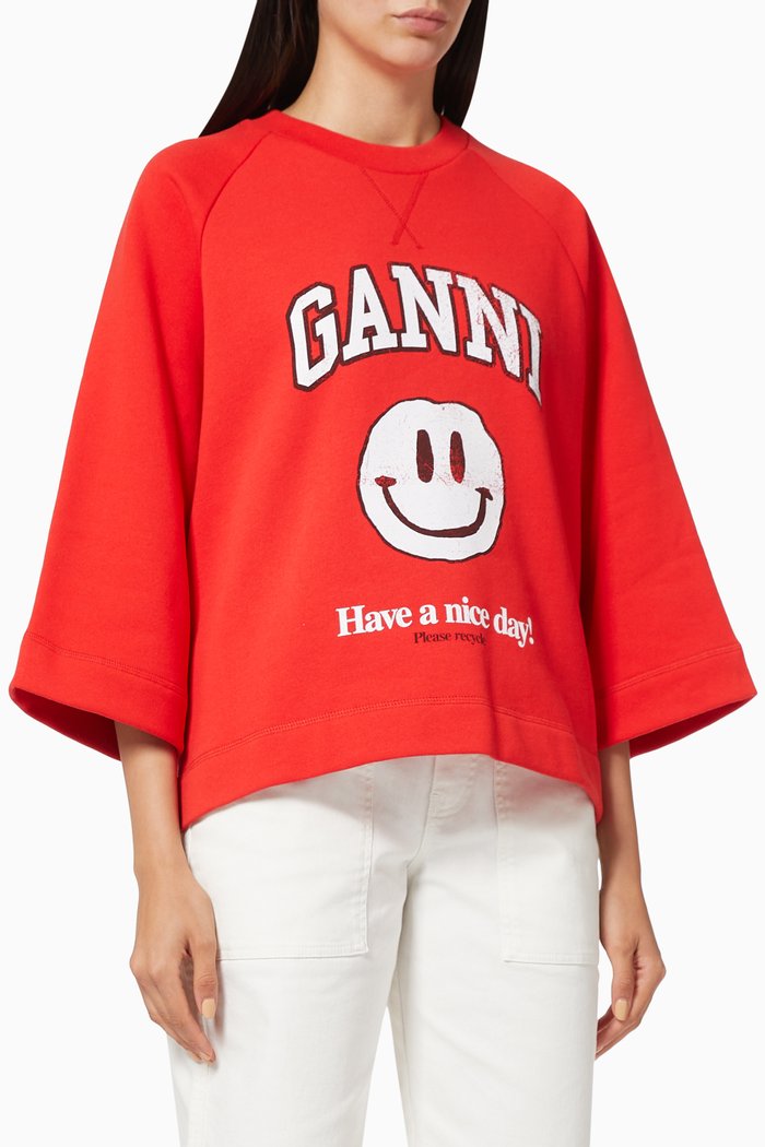 Isoli Smiley Sweatshirt, Red