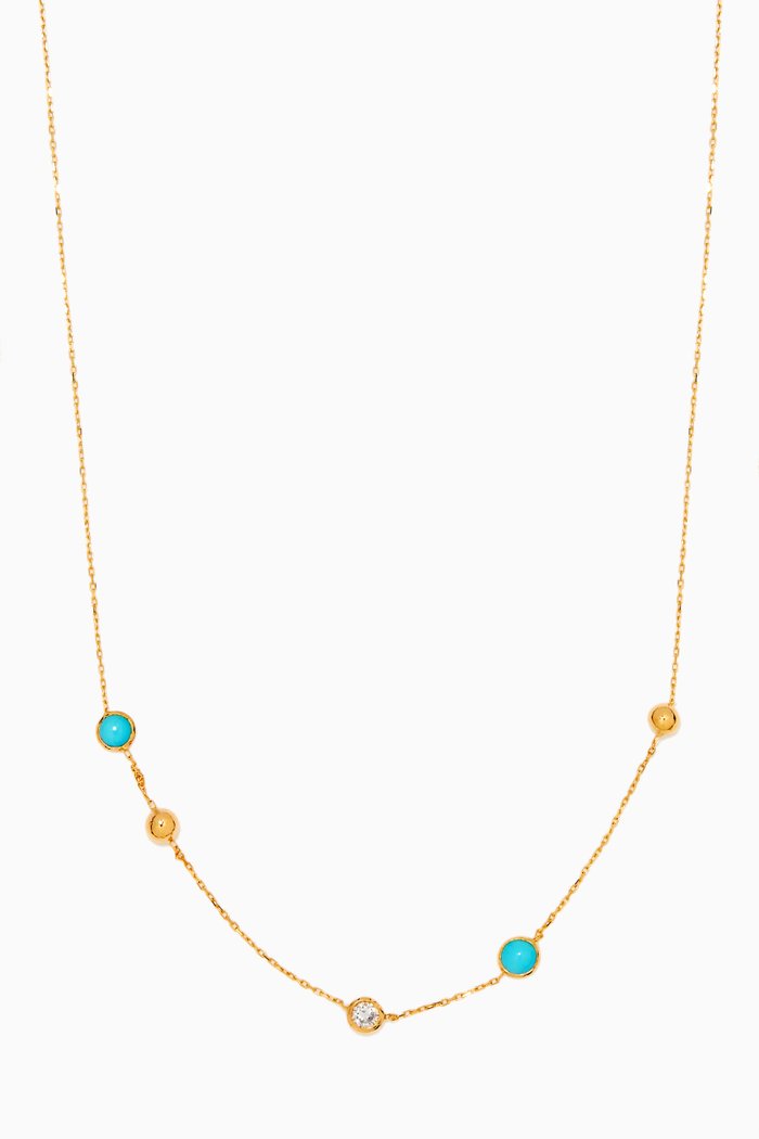 Falak Planet Necklace I in 18kt Yellow Gold