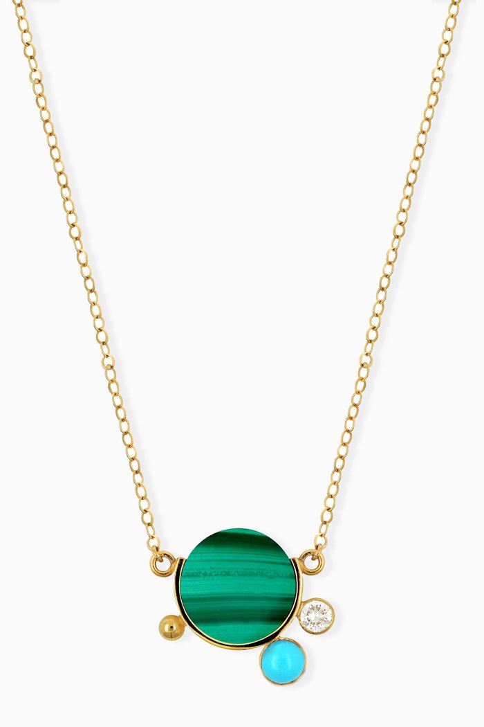 

Falak Malachite Necklace I in 18kt Yellow Gold