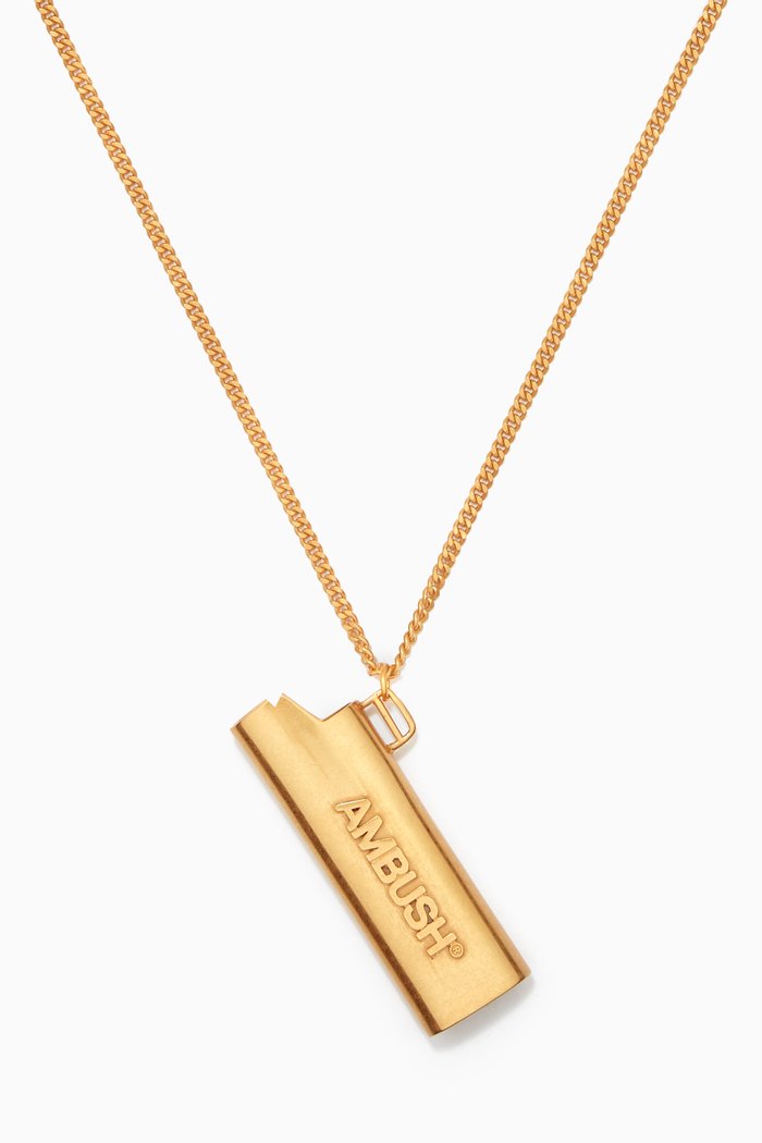 

Lighter Case Necklace in Gold-Tone Brass