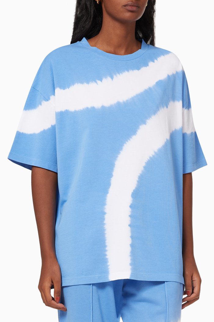 Circle Tie Dye T-shirt in Organic Cotton, Blue