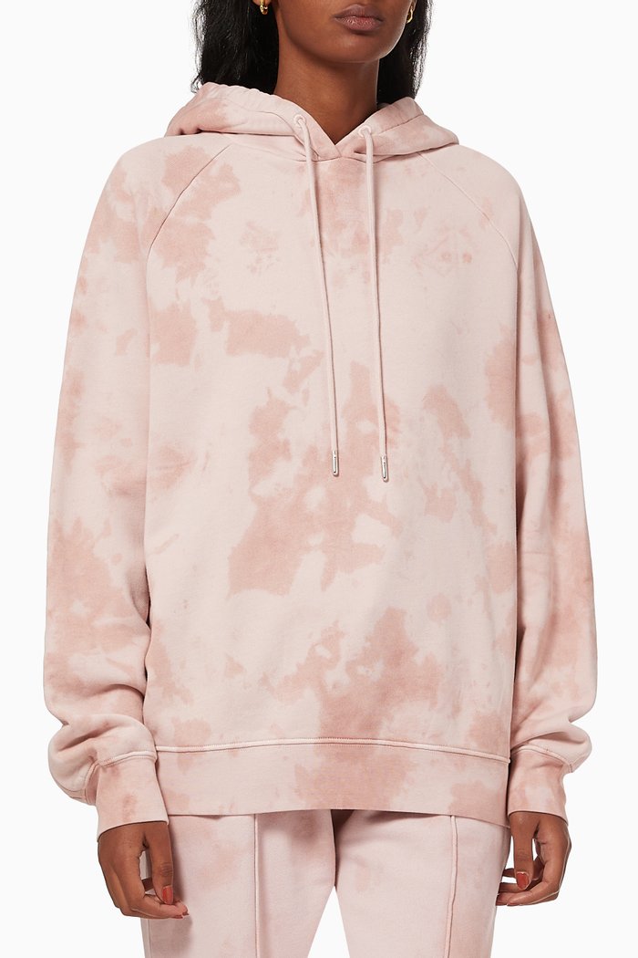 

Loopback Tie Dye Hoodie in Organic Cotton, Pink