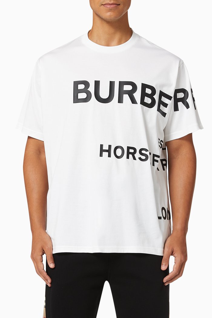 

Horseferry Print Oversized T-shirt in Cotton, White