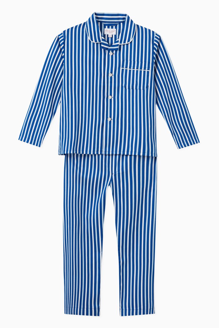 Ledbury Pyjama Set in Cotton, Blue