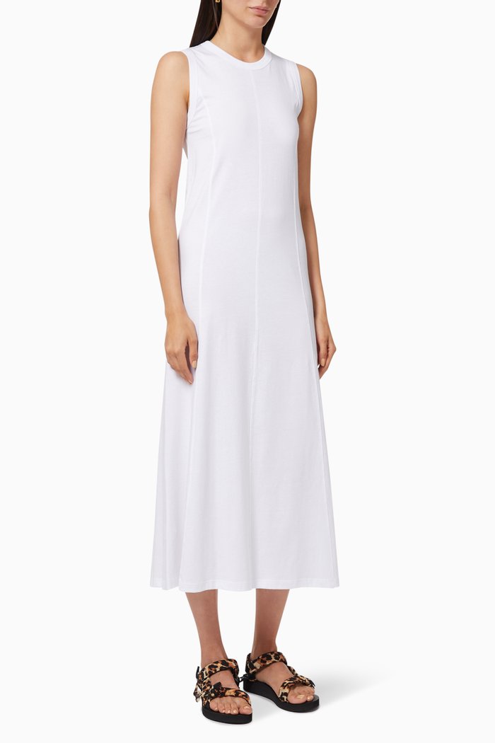 

Panelled Dress in Organic Cotton, White