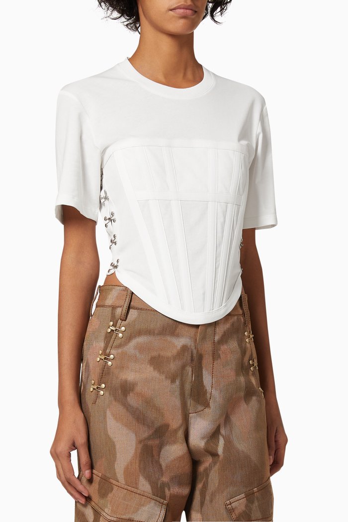 

Ribbed Corset T-shirt, Neutral