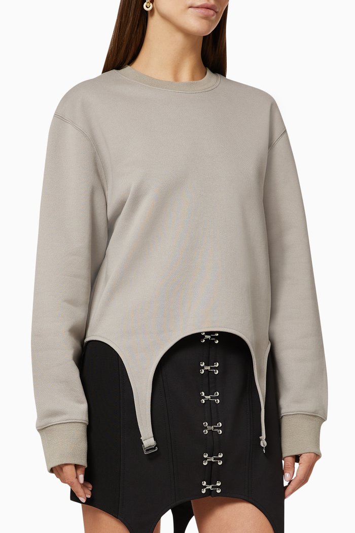 

Garter Cotton Pullover, Grey