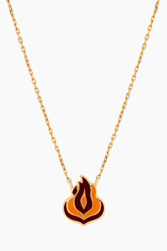 

Hobak Nar Enamel Necklace in 18kt Yellow Gold