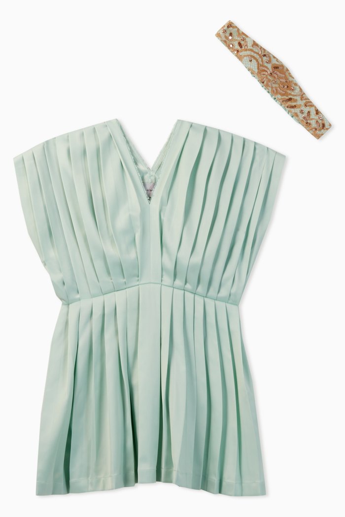 Emerson Mini Pleated Dress, Blue