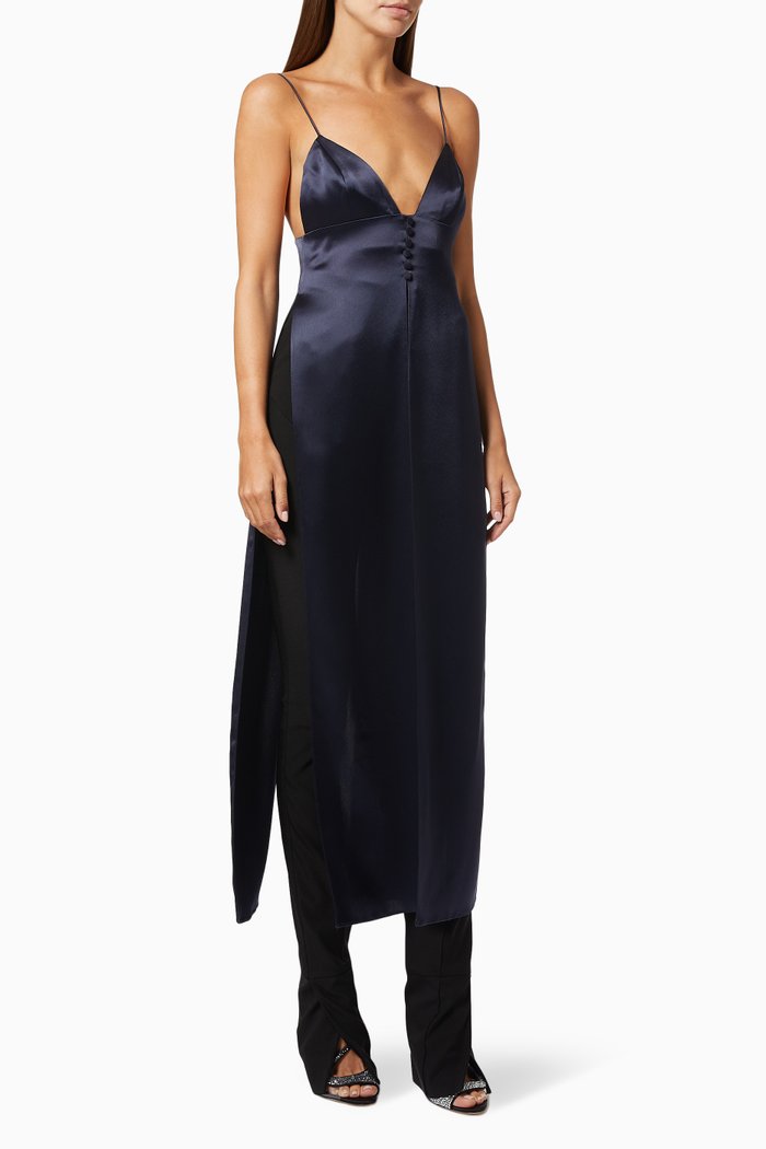 

Elvira Top in Satin, Blue