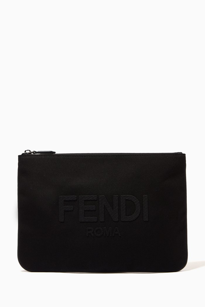 

Flat Pouch in Canvas, Black