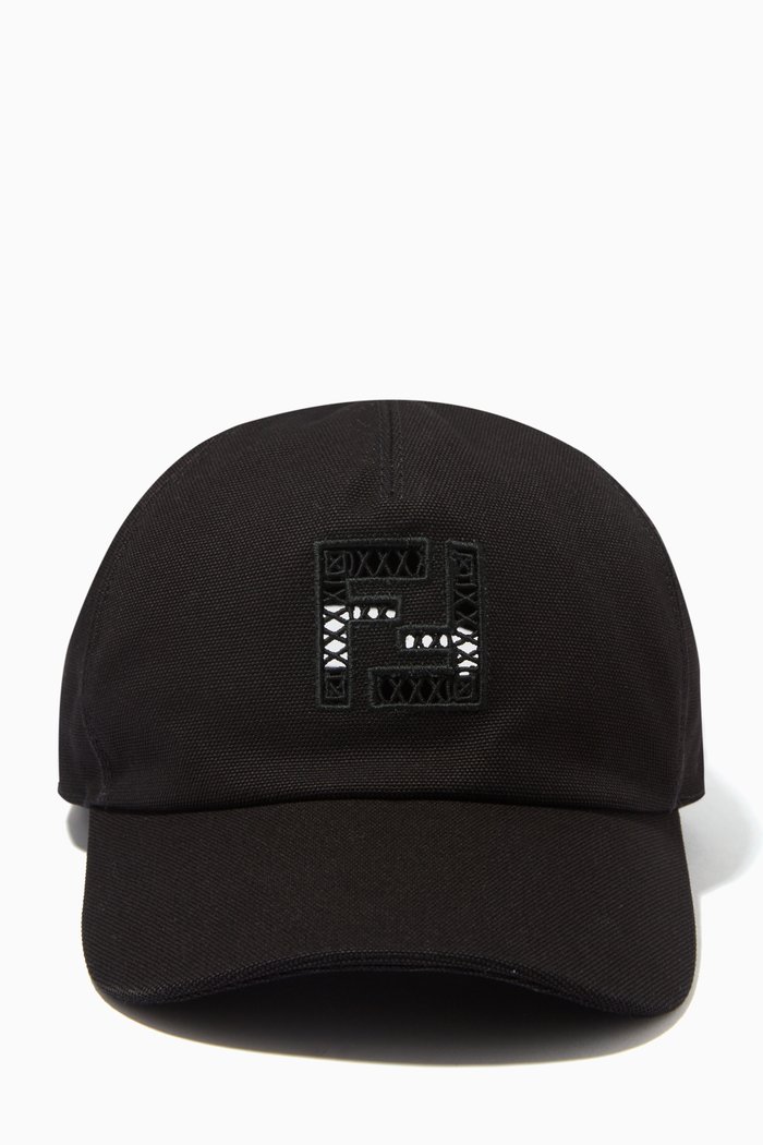 

FF Embroidered Cap in Cotton, Black