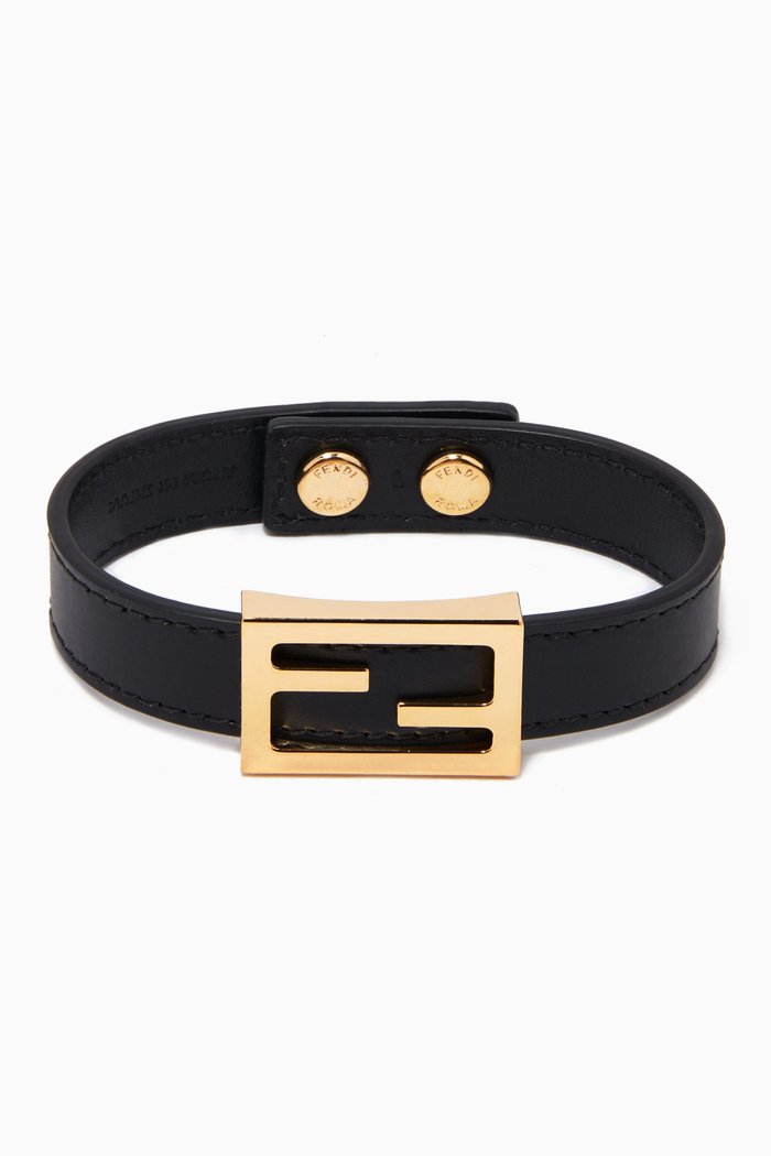 

Baguette FF Logo in Leather, Black