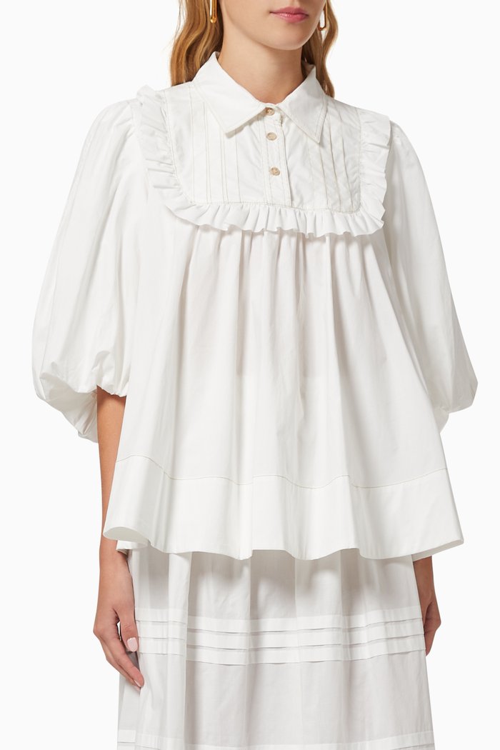 

Johannes Top in Cotton Poplin, White