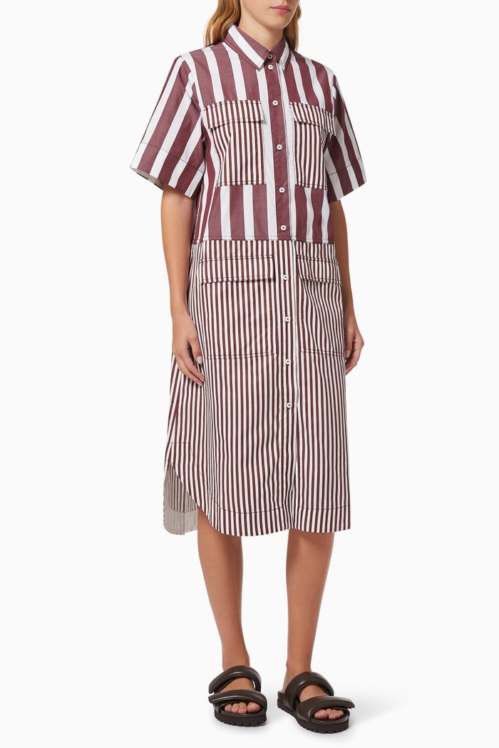 

Grace Shirtdress in Stripe Cotton, Red