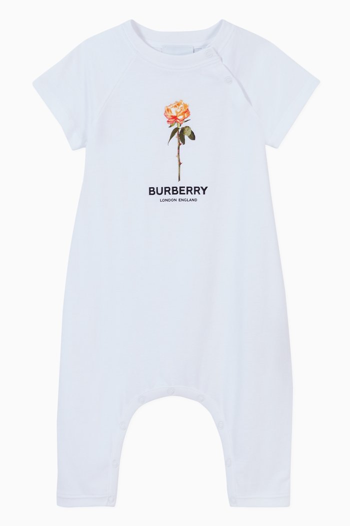 

Playsuit with English Rose Print in Cotton, White