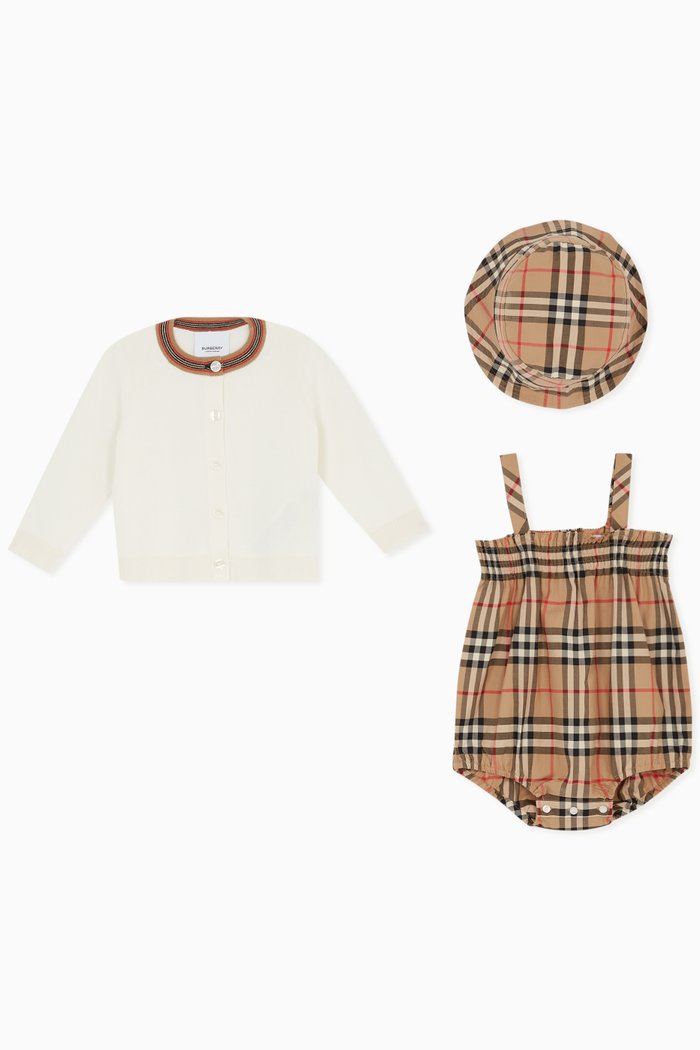 

Baby Gift Set in Vintage Check & Knit Cotton, Neutral