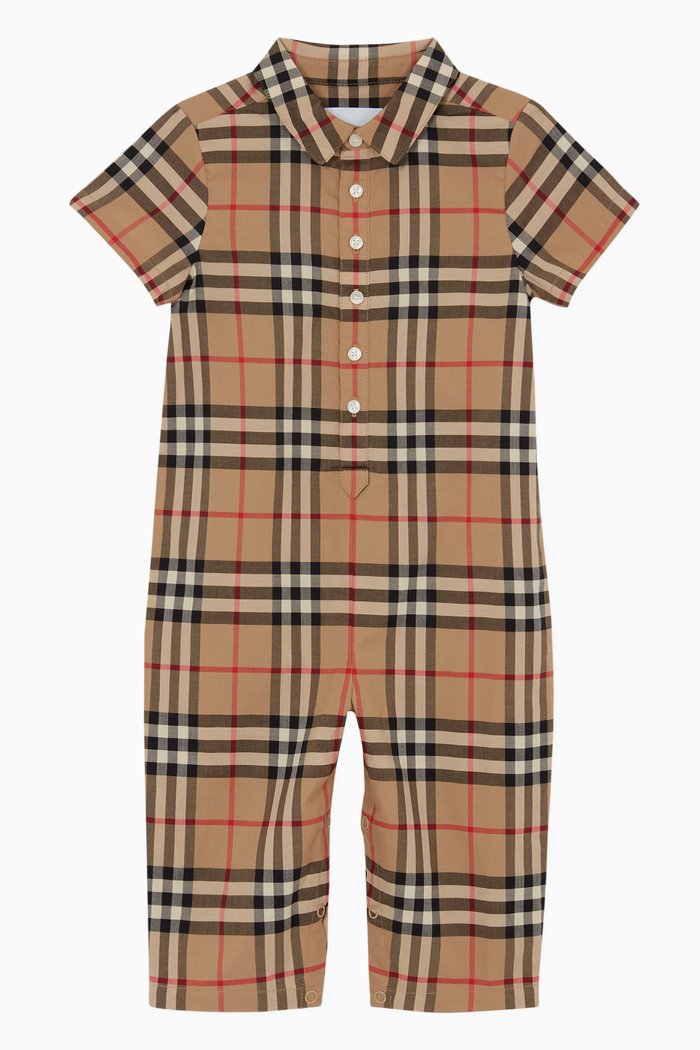 

Playsuit in Vintage Check Cotton, Neutral
