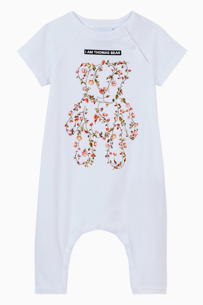 

Playsuit with English Rose Print in Cotton, White