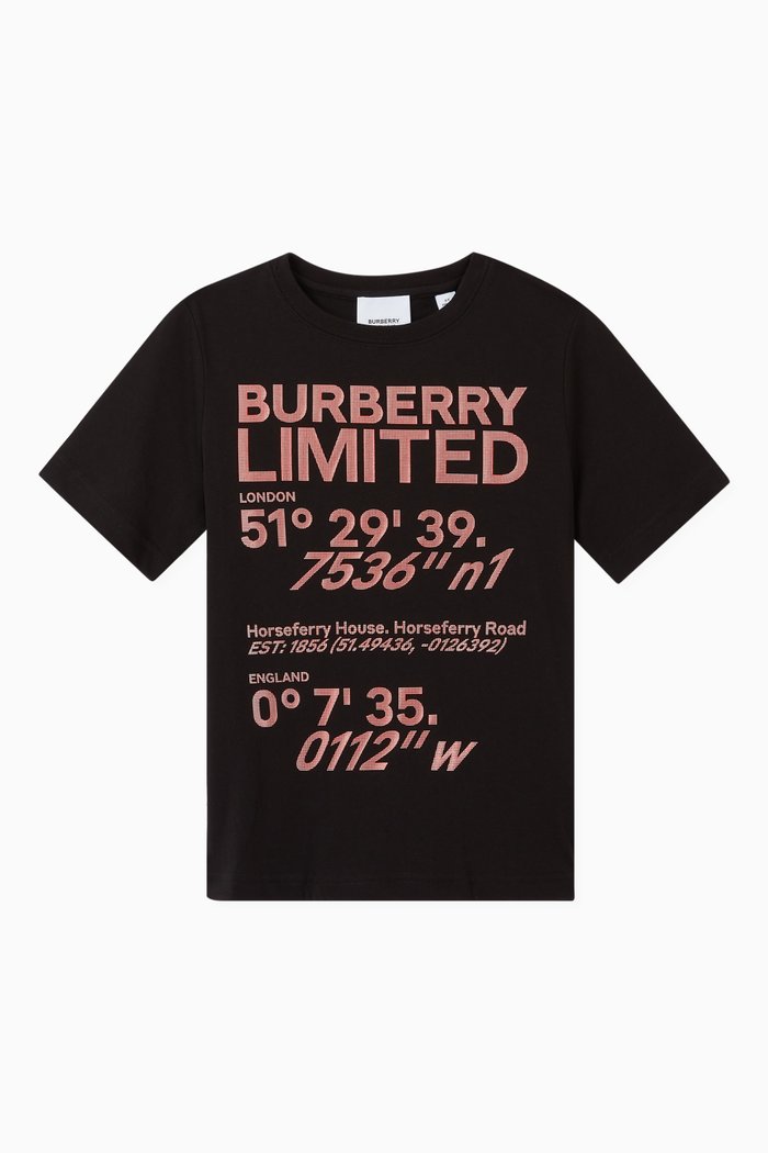 

T-shirt with Coordinates in Cotton, Black