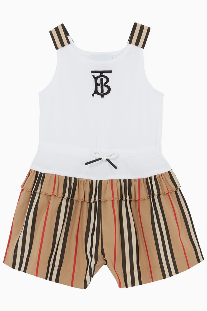 

Monogram Playsuit in Jersey & Icon Stripe Cotton, Neutral