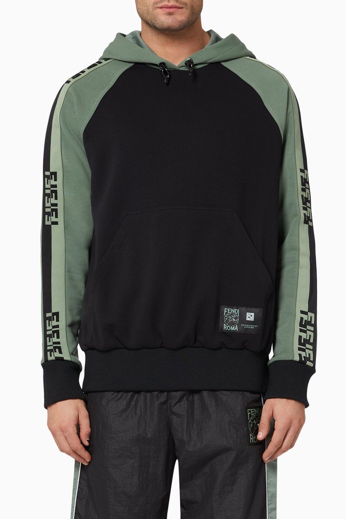 

Logo Tape Hoodie in Jersey, Black