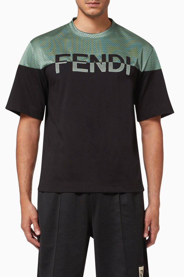 

Logo T-shirt in Mesh Jersey, Black
