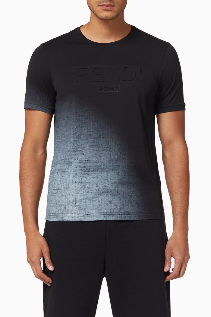 

Graduated Print Logo T-shirt in Cotton, Black