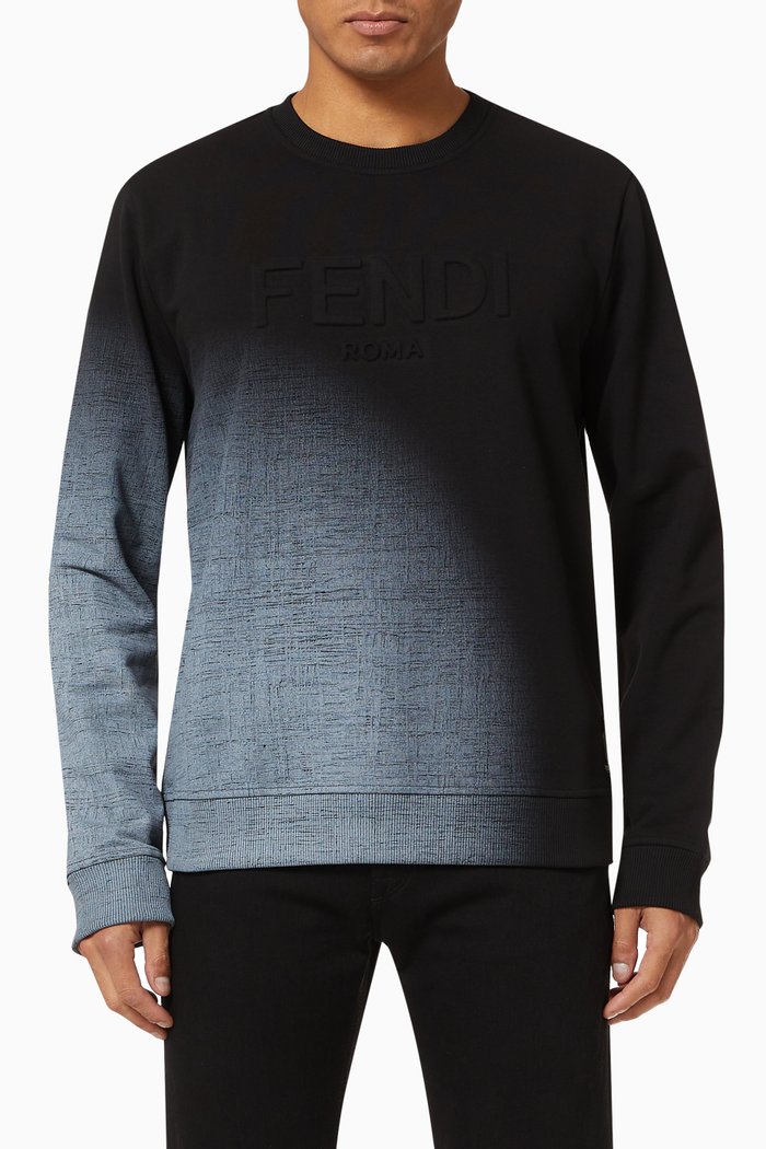 

Fendi Embossed Sweatshirt in Cotton Jersey, Black