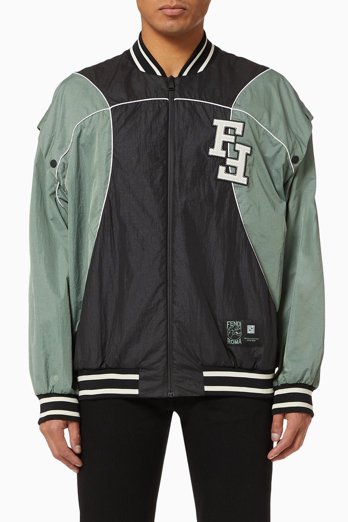 

Convertible FF Bomber Jacket in Tech Fabric, Black