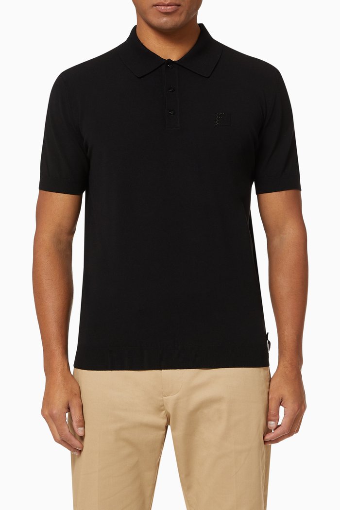 

FF Motif Polo Shirt, Black