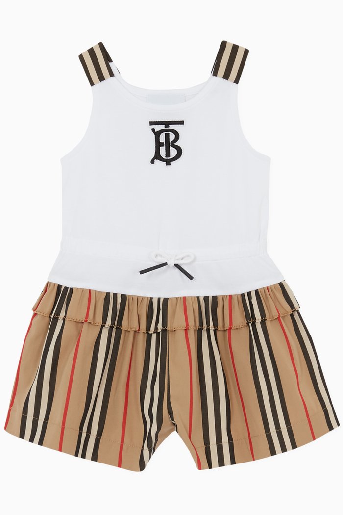 

Monogram Playsuit in Jersey & Icon Stripe Cotton, Neutral