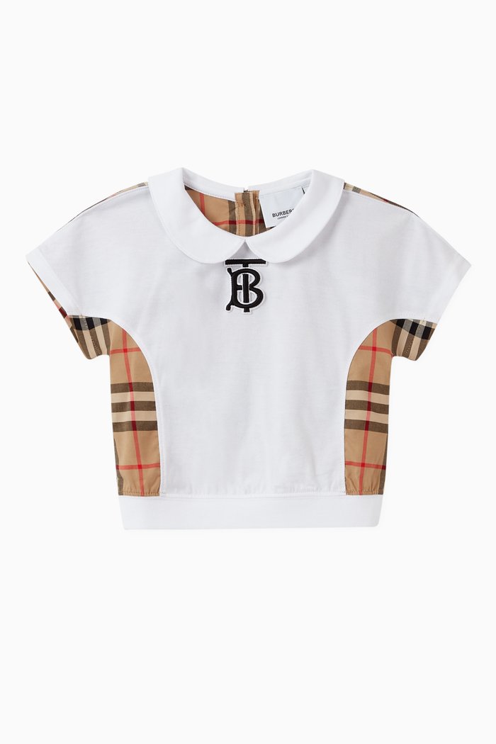 

Monogram Vintage Check Cotton T-shirt, Neutral