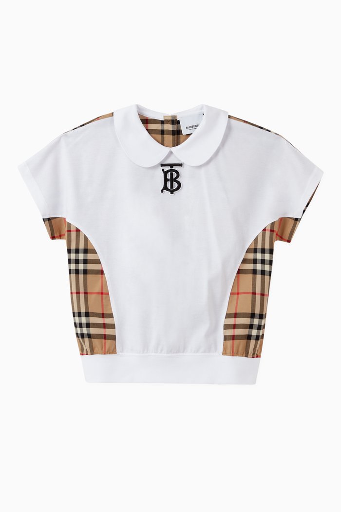 

Monogram Vintage Check Cotton T-shirt, Neutral