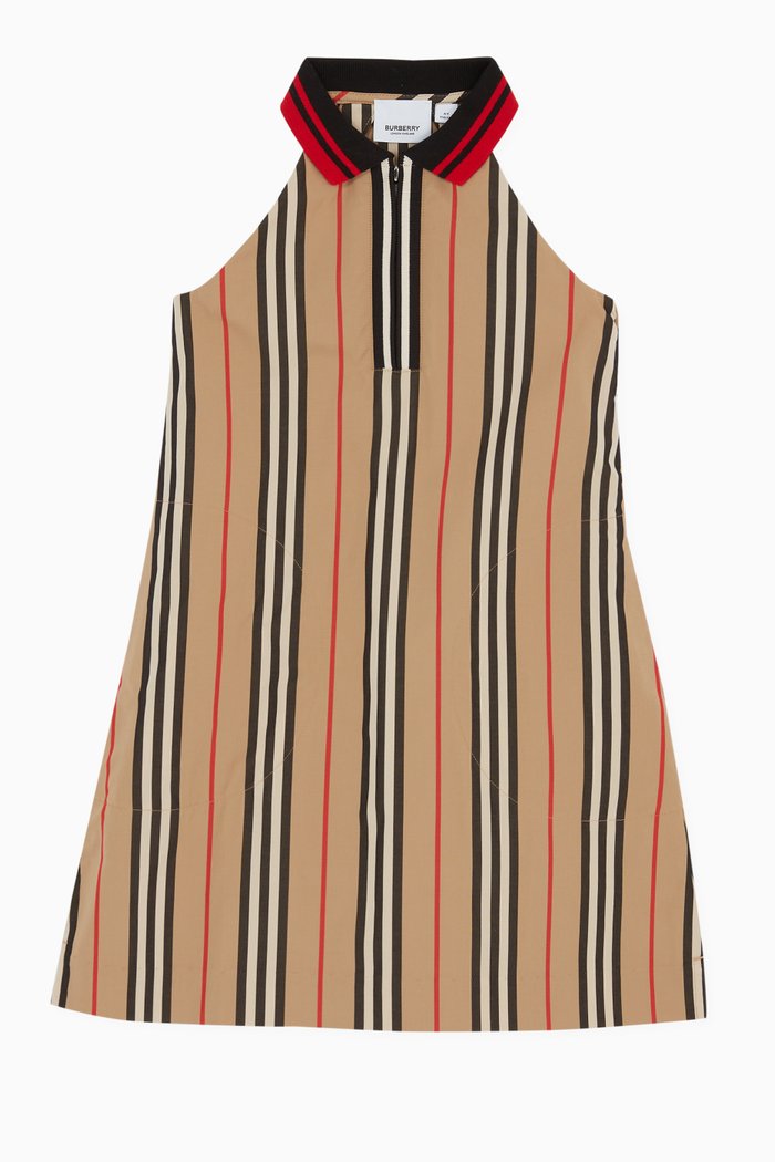 

Icon Stripe Dress in Cotton Poplin, Neutral