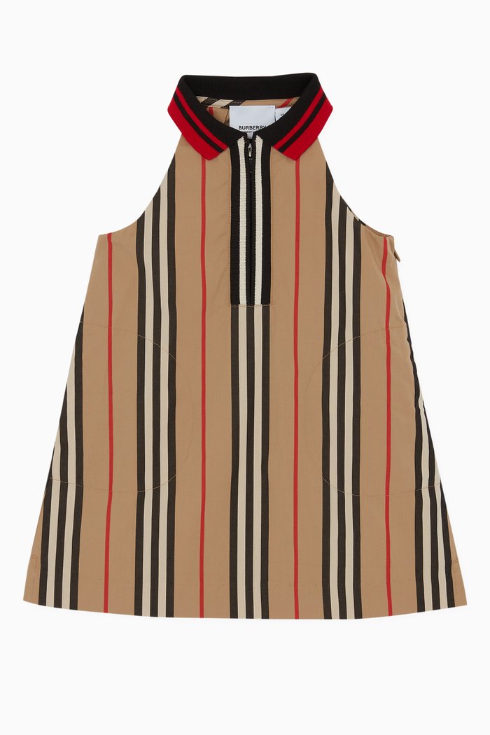 

Icon Stripe Dress in Cotton Poplin, Neutral