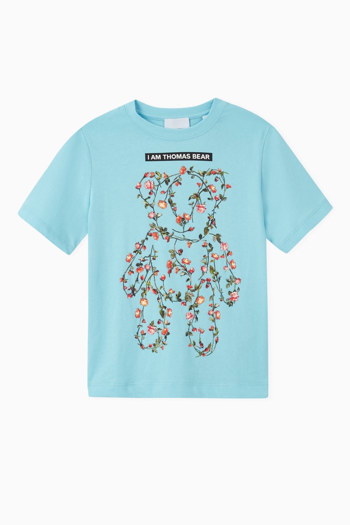 

T-shirt with Rose Teddy in Cotton, Blue
