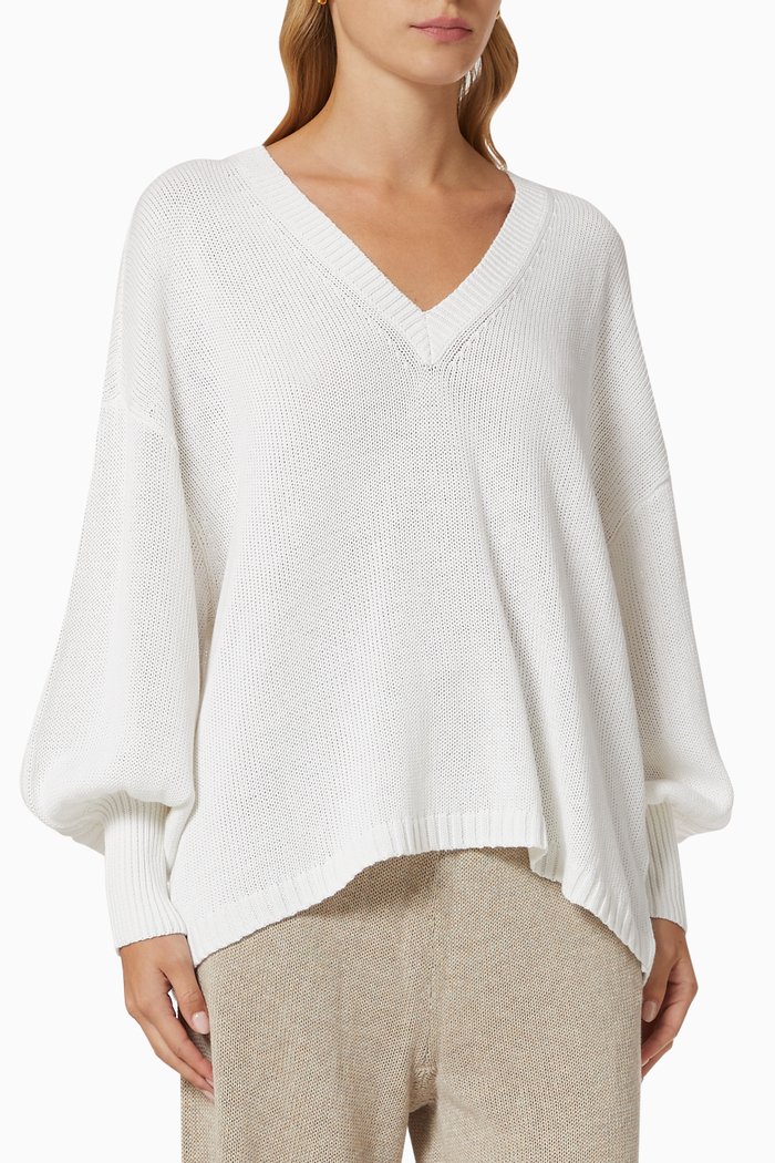 

Cora Top in Linen Cotton Knit, Neutral