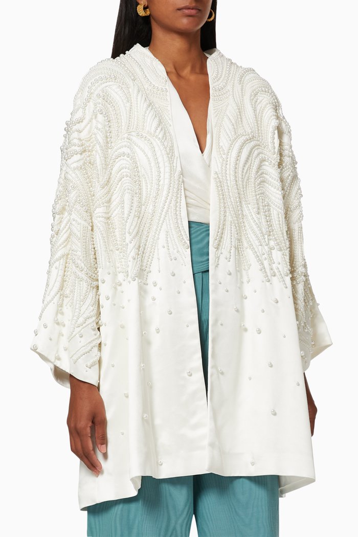 

Pearl Embroidered Coat, Neutral