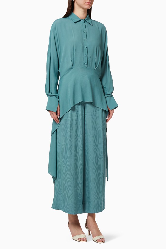 Foulard Tie Up Blouse, Green