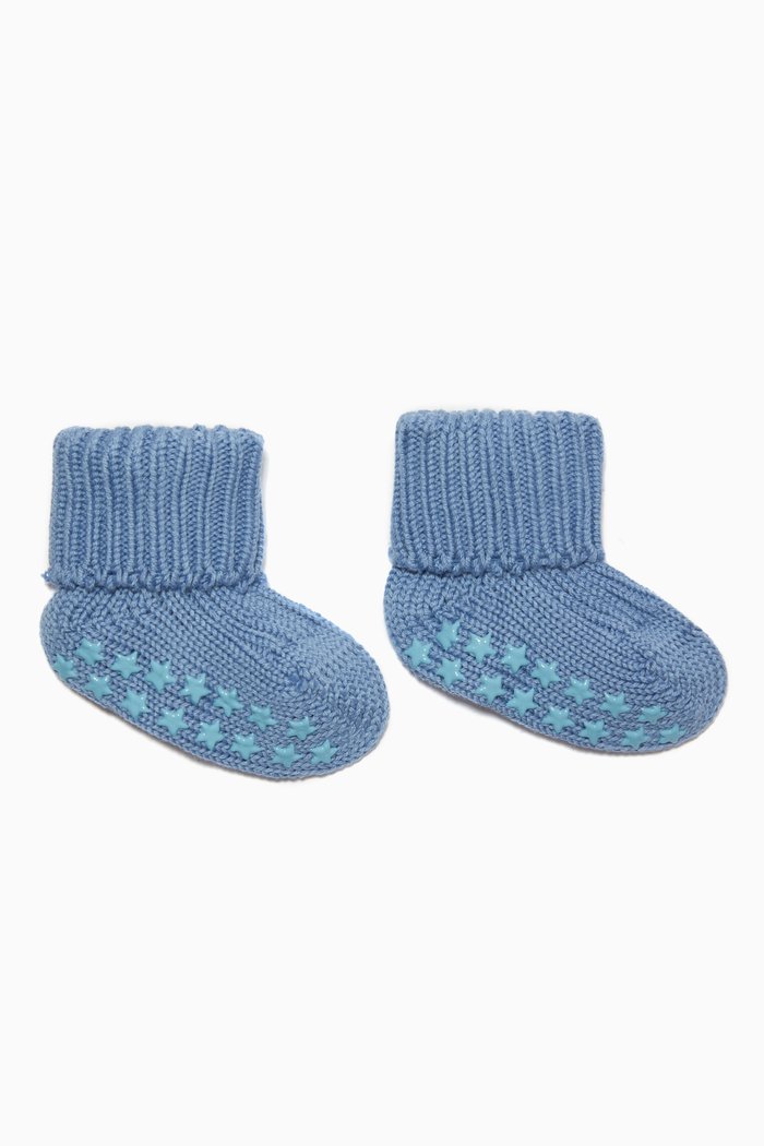 

Knitted Stars Socks in Cotton, Blue