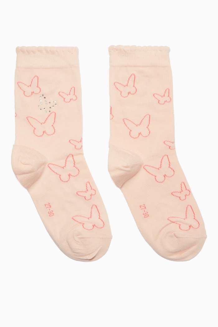 

Twinkle Butterfly Kids Socks in Cotton, Pink