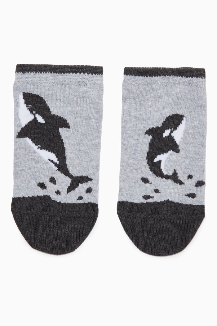 

Orca Kids Sneaker Socks in Organic Cotton, Grey