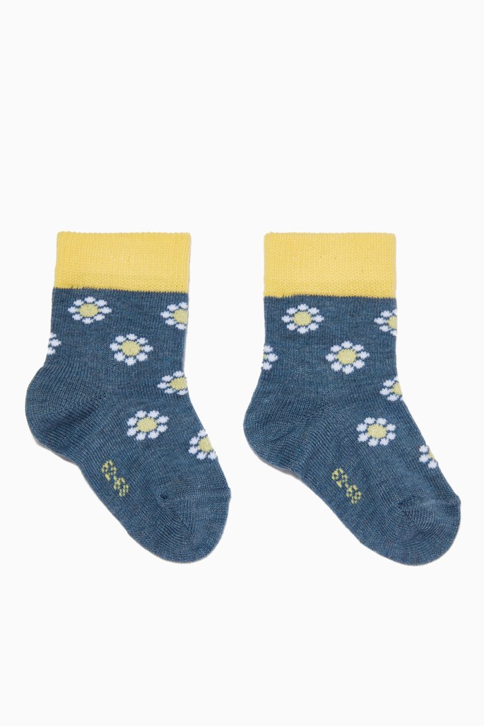 

Daisy Flowers Comfort Cuffs Socks, Blue
